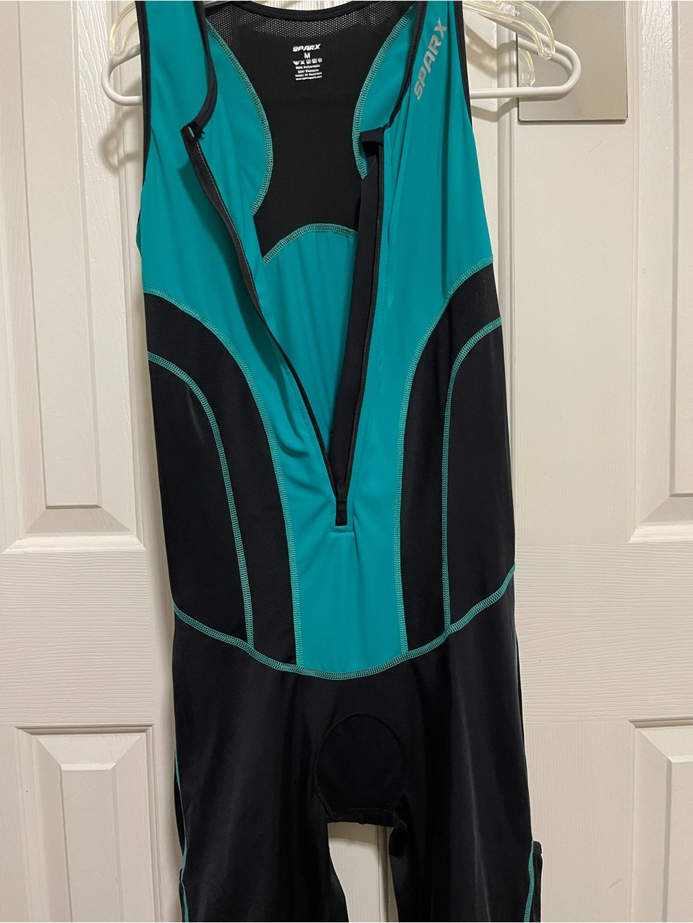 Men's Teal and Black Performance Bodysuit with Front Zip